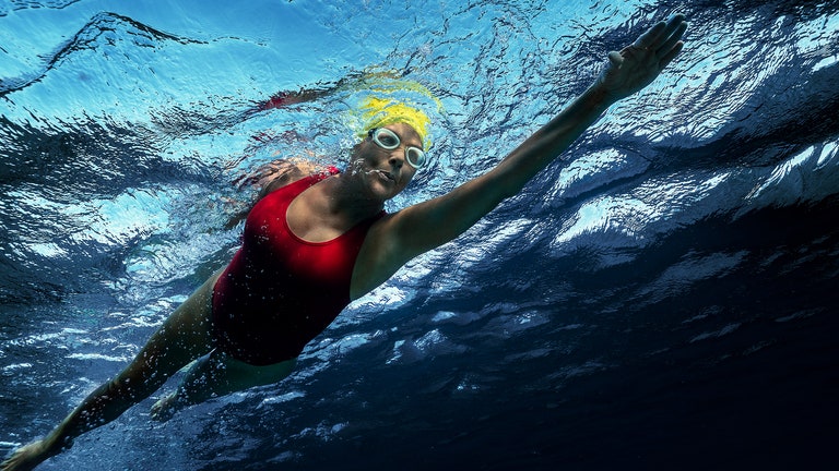 Person swimming in the ocean